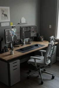 Dual Monitor Desk Setup