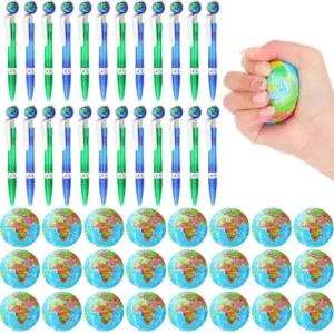 Earth Day Gift Stress Balls and Globe Pens