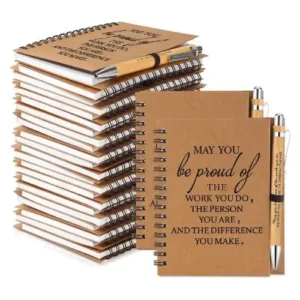 Employee Appreciation Gifts Notebook with Bamboo Ballpoint Pen