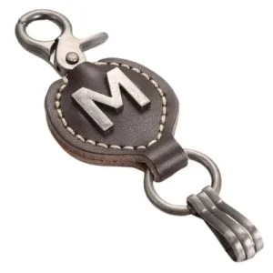 Monogrammed Leather Keychain