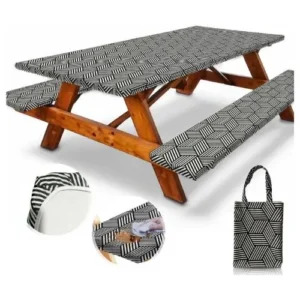 Polyester Picnic Table Cover with Bench Covers