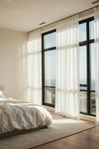 White Drapes to Soften the Room
